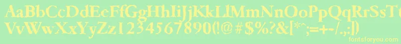 GarfeldrandomBold Font – Yellow Fonts on Green Background