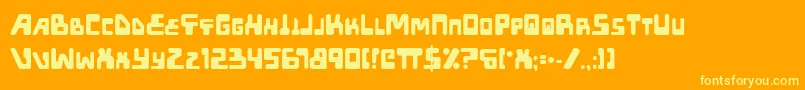 Xpedb-Schriftart – Gelbe Schriften auf orangefarbenem Hintergrund