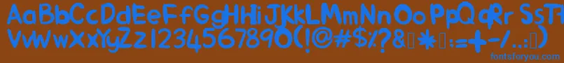AlinKid Font – Blue Fonts on Brown Background
