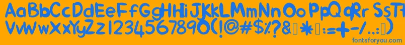 AlinKid Font – Blue Fonts on Orange Background