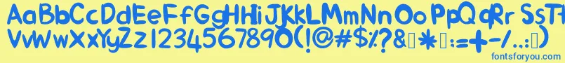 AlinKid Font – Blue Fonts on Yellow Background