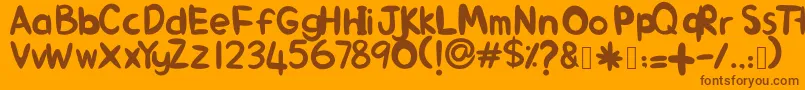 AlinKid Font – Brown Fonts on Orange Background