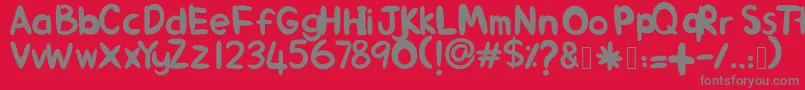 AlinKid-Schriftart – Graue Schriften auf rotem Hintergrund