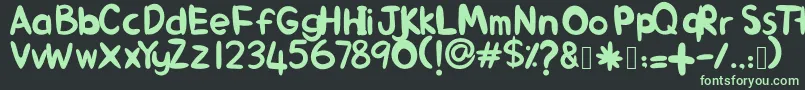 AlinKid Font – Green Fonts on Black Background