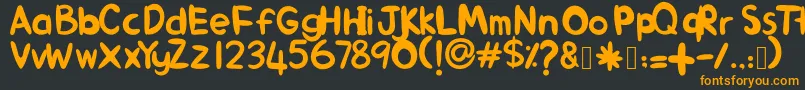 AlinKid Font – Orange Fonts on Black Background
