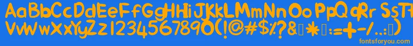 AlinKid Font – Orange Fonts on Blue Background