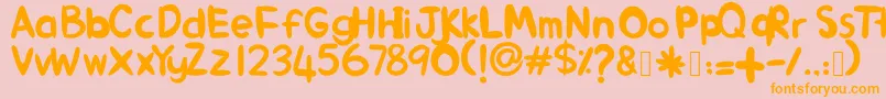 AlinKid Font – Orange Fonts on Pink Background