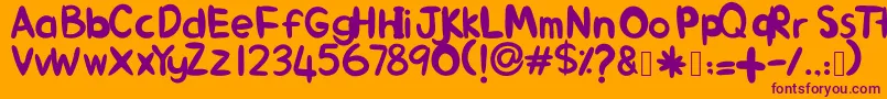 AlinKid Font – Purple Fonts on Orange Background