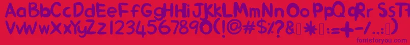 AlinKid Font – Purple Fonts on Red Background