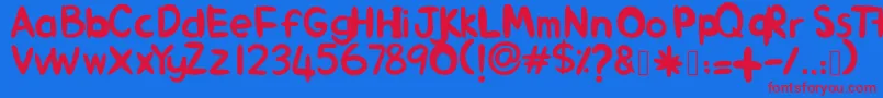 AlinKid Font – Red Fonts on Blue Background