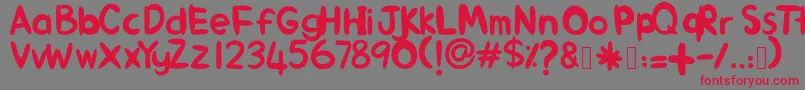 AlinKid-Schriftart – Rote Schriften auf grauem Hintergrund