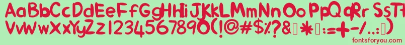 AlinKid Font – Red Fonts on Green Background