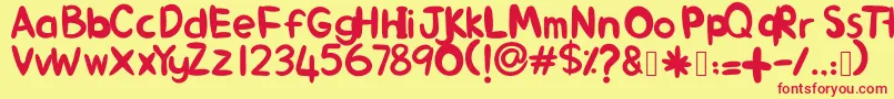 AlinKid Font – Red Fonts on Yellow Background