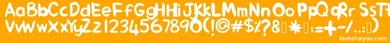 AlinKid Font – White Fonts on Orange Background