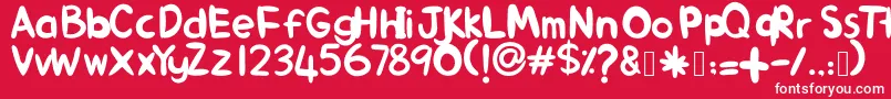 AlinKid Font – White Fonts on Red Background