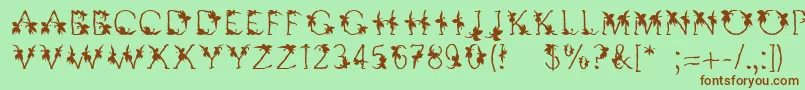 Linotypesupatropic Font – Brown Fonts on Green Background