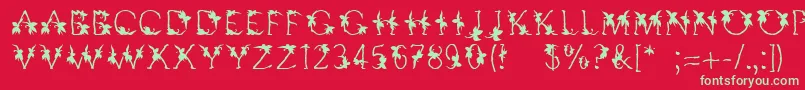 フォントLinotypesupatropic – 赤い背景に緑の文字