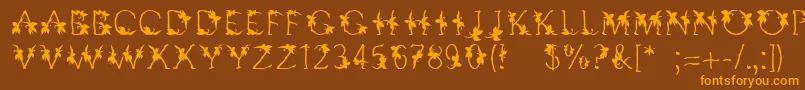 Linotypesupatropic Font – Orange Fonts on Brown Background