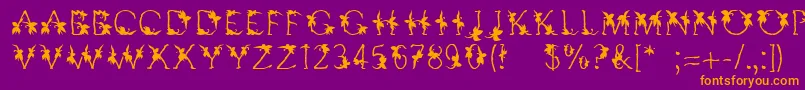 Linotypesupatropic Font – Orange Fonts on Purple Background