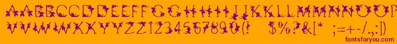Linotypesupatropic Font – Purple Fonts on Orange Background