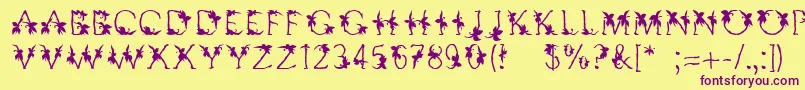 Linotypesupatropic Font – Purple Fonts on Yellow Background