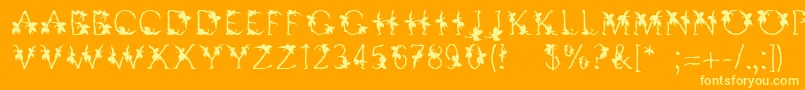 Linotypesupatropic Font – Yellow Fonts on Orange Background