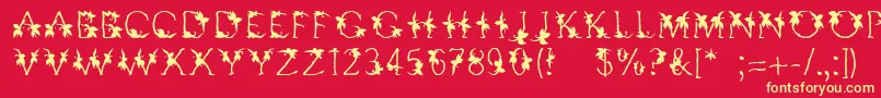 Linotypesupatropic Font – Yellow Fonts on Red Background