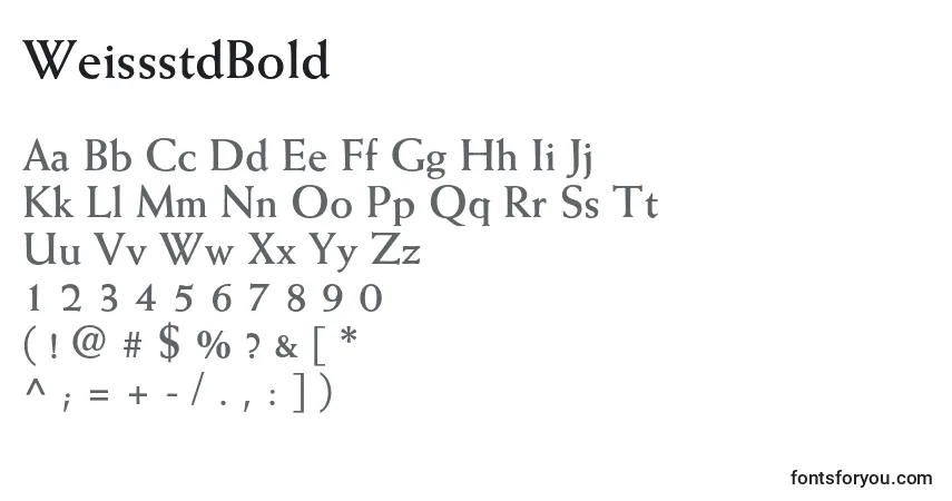 A fonte WeissstdBold – alfabeto, números, caracteres especiais