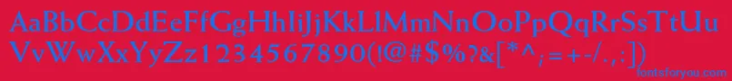 WeissstdBold Font – Blue Fonts on Red Background