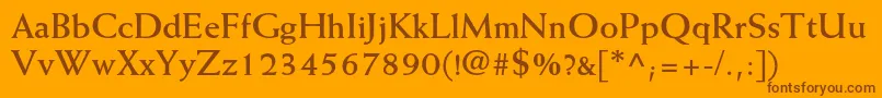 Шрифт WeissstdBold – коричневые шрифты на оранжевом фоне