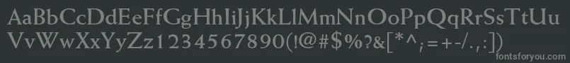 Fonte WeissstdBold – fontes cinzas em um fundo preto