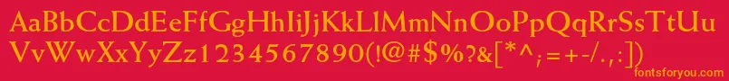 WeissstdBold Font – Orange Fonts on Red Background