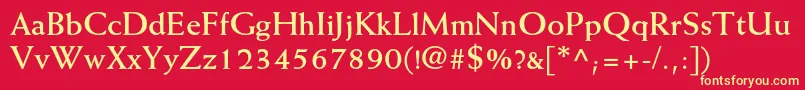 WeissstdBold Font – Yellow Fonts on Red Background