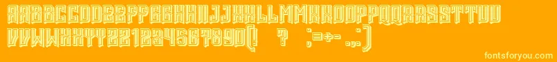 Minaisgone3D Font – Yellow Fonts on Orange Background