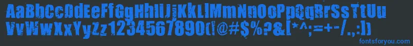 321impact Font – Blue Fonts on Black Background
