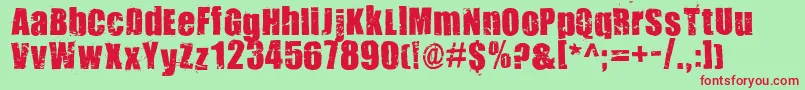 321impact Font – Red Fonts on Green Background