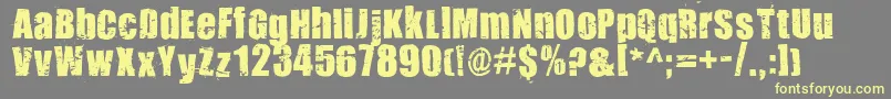 フォント321impact – 黄色のフォント、灰色の背景