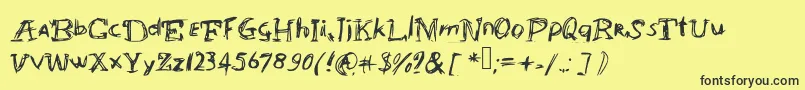 Abracadabrahocusspokuz Font – Black Fonts on Yellow Background