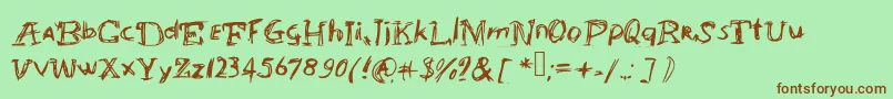 Abracadabrahocusspokuz Font – Brown Fonts on Green Background