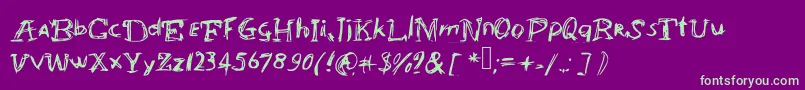Abracadabrahocusspokuz Font – Green Fonts on Purple Background