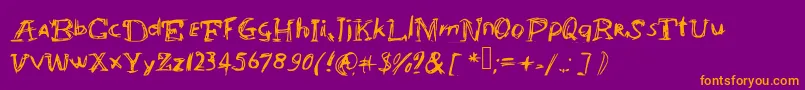 Abracadabrahocusspokuz Font – Orange Fonts on Purple Background