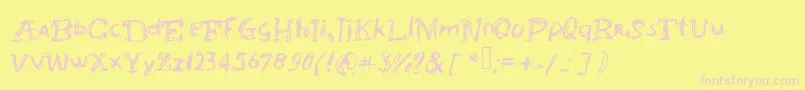 Abracadabrahocusspokuz Font – Pink Fonts on Yellow Background