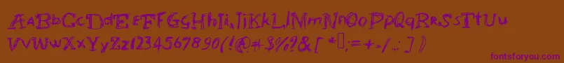 Abracadabrahocusspokuz Font – Purple Fonts on Brown Background