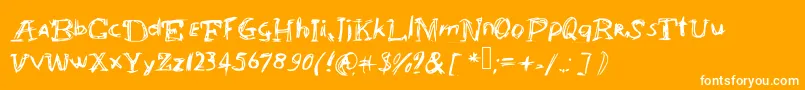 Abracadabrahocusspokuz Font – White Fonts on Orange Background