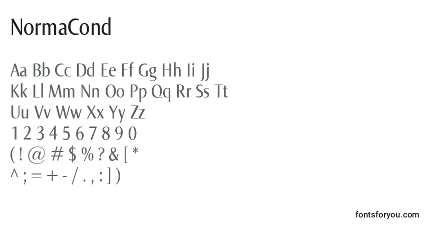 A fonte NormaCond – alfabeto, números, caracteres especiais