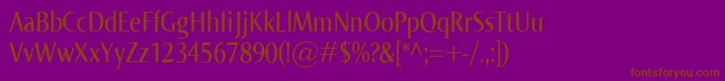 NormaCond Font – Brown Fonts on Purple Background