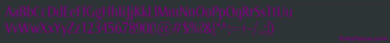 Czcionka NormaCond – fioletowe czcionki na czarnym tle