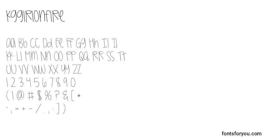 Шрифт Kggirlonfire – алфавит, цифры, специальные символы