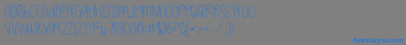 Weitere Informationen zur Kggirlonfire-Schriftart Kggirlonfire-Schriftart – Blaue Schriften auf grauem Hintergrund