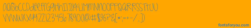 Weitere Informationen zur Kggirlonfire-Schriftart Kggirlonfire-Schriftart – Blaue Schriften auf orangefarbenem Hintergrund